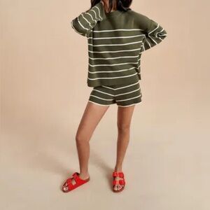 La Ligne Olive Green Knit Leo Shorts sz S